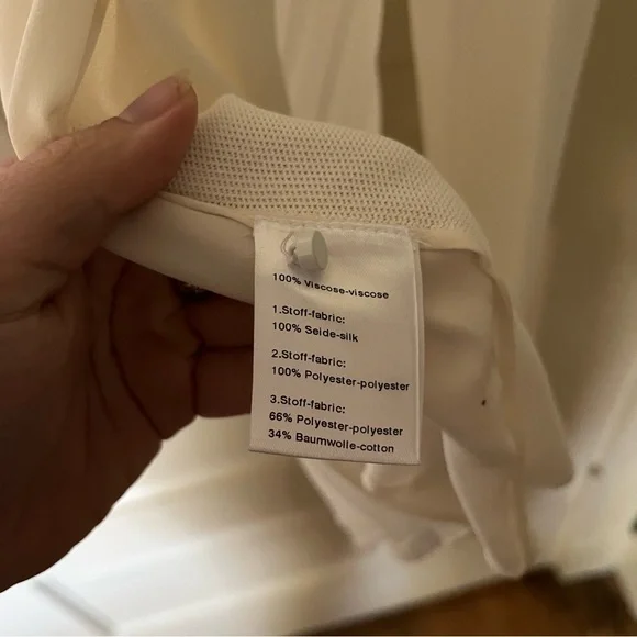 Akris Punto cream white accordion pleat cardigan sweater - Picture 3 of 6